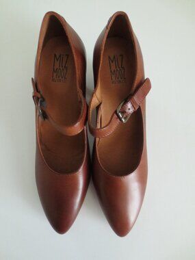 Miz Mooz Mary Jane Brown Leather Chunky Heels